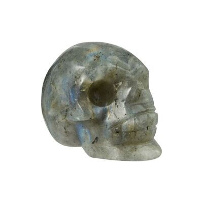 Handgeschnitzt – Labradorit – Totenkopf aus Kristall – 2 cm