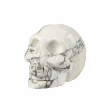 Sculpté à la main - Howlite - Tête de crâne en cristal - 2 cm 1