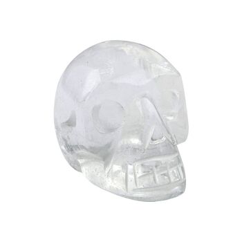 Sculpté à la main - Quartz clair - Tête de crâne en cristal - 2 cm 1