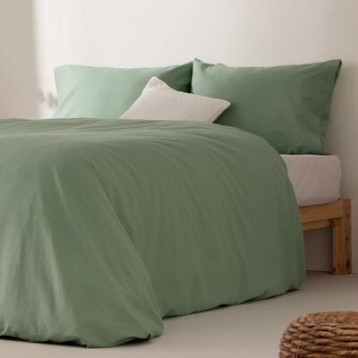 Einfarbiges Bettbezug-Set + Kissenbezüge aus 100 % Baumwolle, besonders weich im Griff und hohe Atmungsaktivität