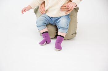 Chaussettes bébé Gripper - Violet 4
