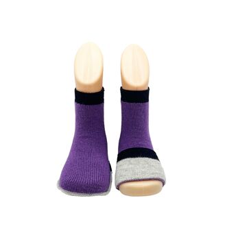 Chaussettes Baby Gripper - Paquet de 2 - Violet et Gris 7