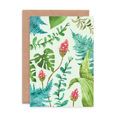 Carte de voeux simple motif de plantes
