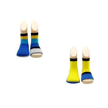 Chaussettes pour tout-petits - Paquet de 2 - Bleu et jaune 4