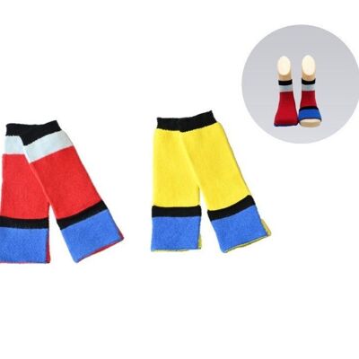 Calcetines para niños pequeños - Paquete de 2 - Rojo y amarillo