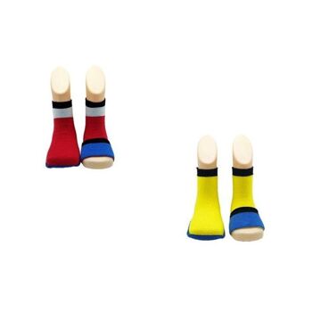 Chaussettes pour tout-petits - Paquet de 2 - Rouge et jaune 2