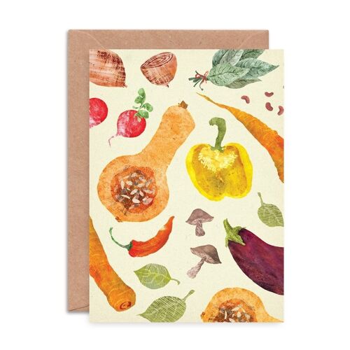 Vegetables Pattern Single Greeting Card
