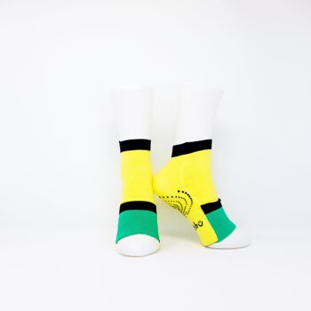 Chaussettes de yoga antidérapantes adulte jaune/vert 2