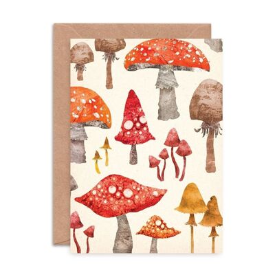 Carte de vœux simple motif champignon vénéneux