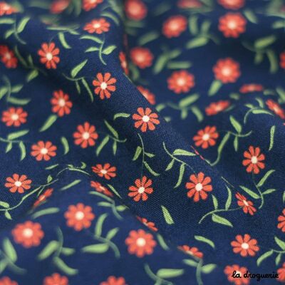 Fabric by the meter Midnight blue floral evening