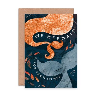Mermaid For Each Other Single Greeting Card