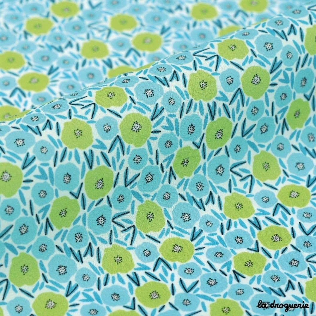 Tissu au mètre "Toutes en fleurs" Chlorophylle