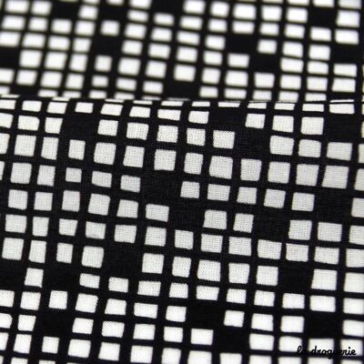 Fabric by the meter "Crosswords" Black and white
