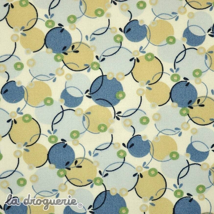 Tissu au mètre "Lâcher de ballons" Eau douce