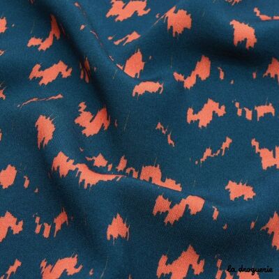 Fabric by the meter "Spotted leopard" Midnight blue