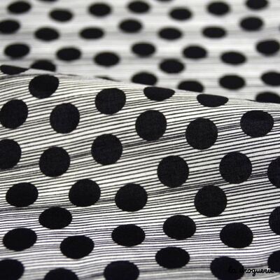 Fabric by the meter "Story of polka dots" Black polka dots