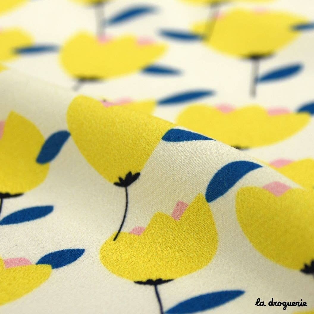 Tissu au mètre "Flower in the sun" Jaune