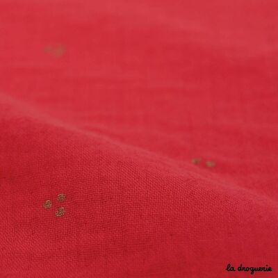 Fabric by the meter "Sweet embossed romance" Strawberry