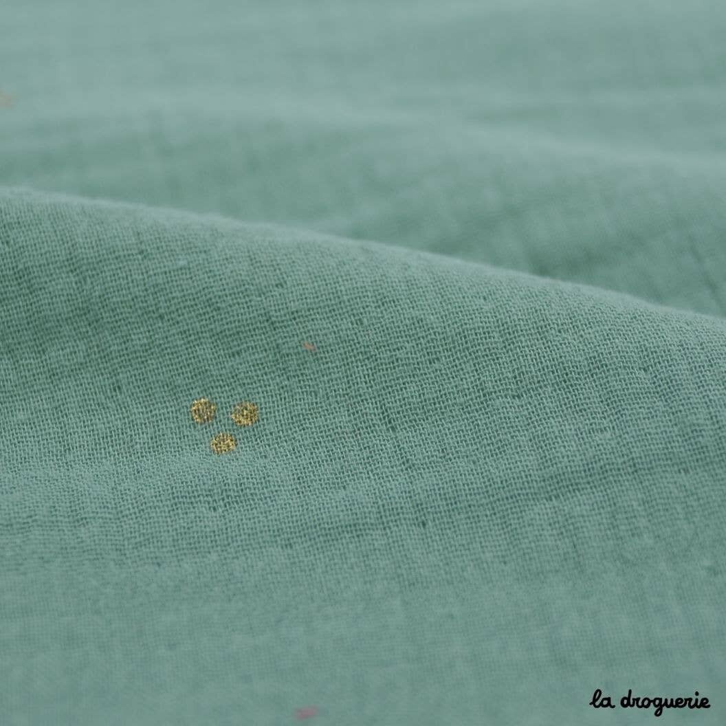 Tessuto al metro "Dolce romanticismo in rilievo" Verderame