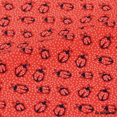 Fabric by the meter "Ladybug...Lady..." Red Black