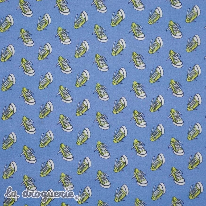 Tessuto al metro "Sneakers" Chambray blu