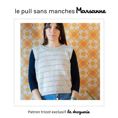 Knitting pattern for the "Marsanne" sleeveless women's sweater