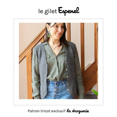 Knitting pattern for the “Espenel” sleeveless women’s vest