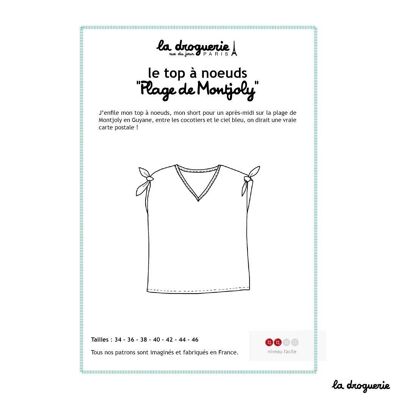 Sewing pattern for the “Plage de Montjoly” knotted top