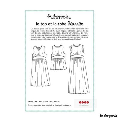 Patrón de costura para el top y el vestido de mujer “Biarritz”