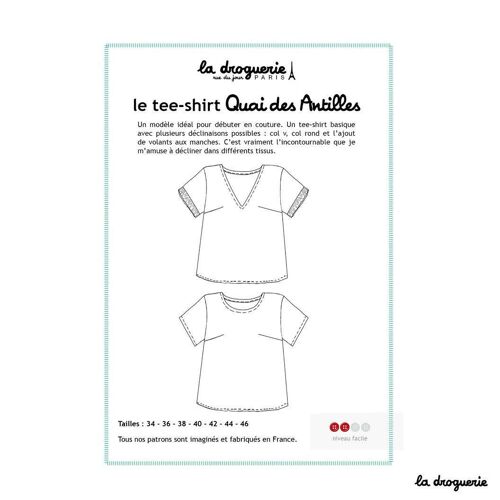 Patron couture du tee-shirt "Quai des Antilles"