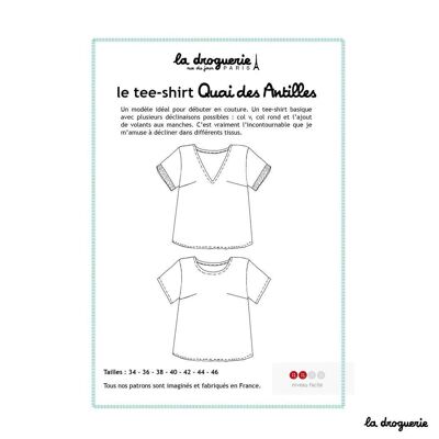 Sewing pattern for the “Quai des Antilles” t-shirt