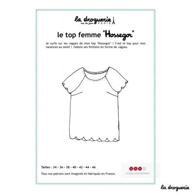 Sewing pattern for the "Hossegor" women's top