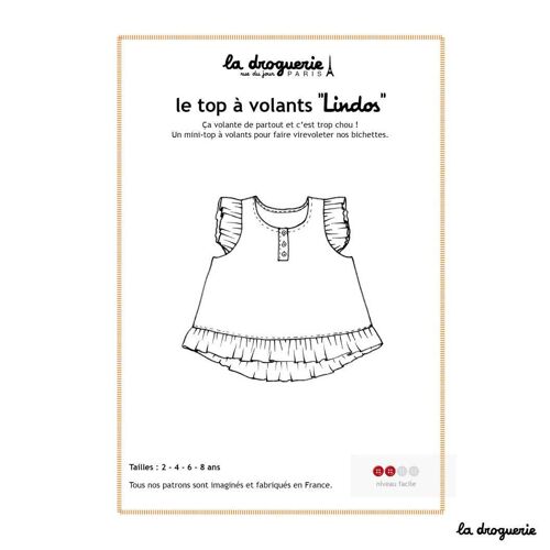 Patron couture du top à volants enfant "Lindos"