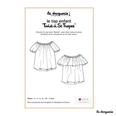 Patrón de costura para el top infantil "Twist in St Tropez"