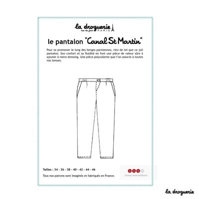 Sewing pattern for “Canal St-Martin” pants
