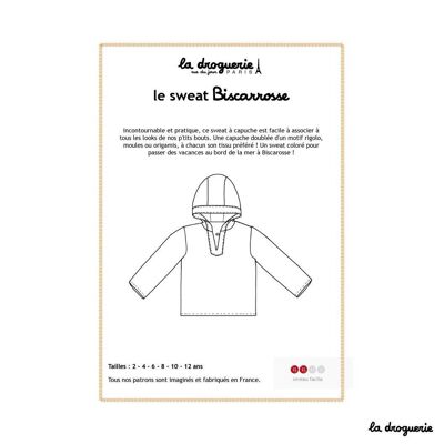 Patrón de costura de la sudadera infantil “Biscarrosse”