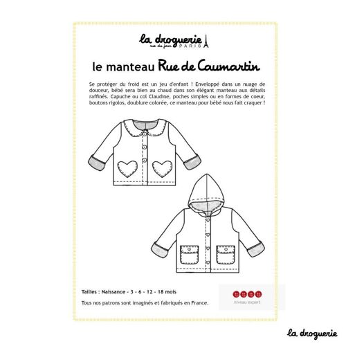 Patron couture du manteau bébé "Rue de Caumartin"