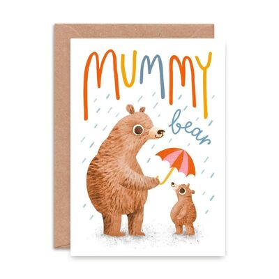 Carte de voeux simple maman ours