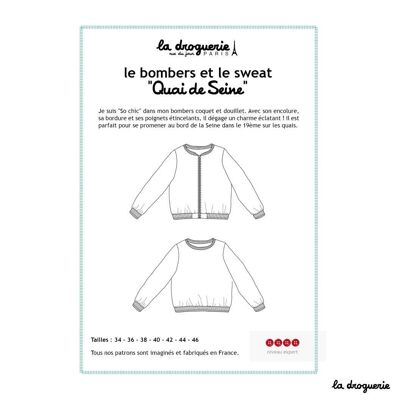 Sewing pattern for bombers and “Quai de Seine” sweatshirt