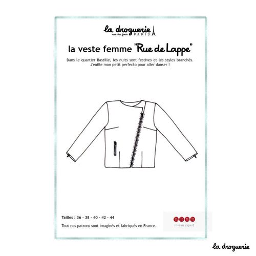 Patron couture de la veste femme "Rue de Lappe"