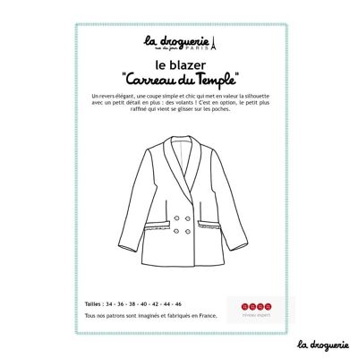 Patron couture du blazer femme "Carreau du Temple"