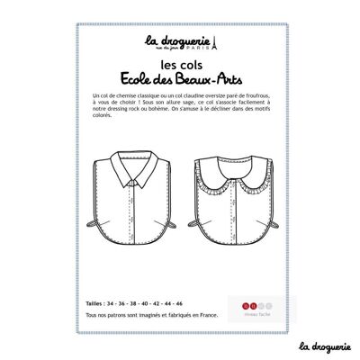 Sewing pattern for “Ecole des Beaux-Arts” collars