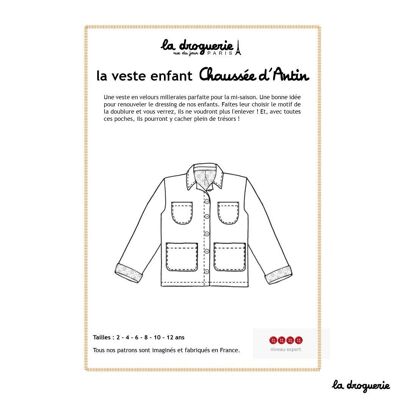 Cartamodello per la giacca da bambino “Chaussée d’Antin”.