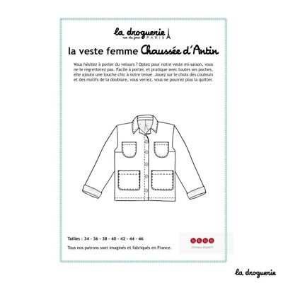 Patron couture de la veste femme "Chaussée d'Antin"