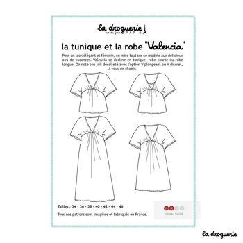 Patron couture de la tunique et de la robe femme "Valencia" 5