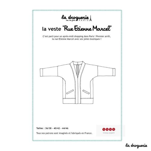 Patron couture de la veste "Rue Etienne Marcel"