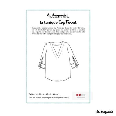 Sewing pattern for the “Cap Ferret” women’s tunic