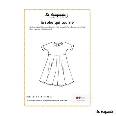 Patron couture de la robe qui tourne enfant