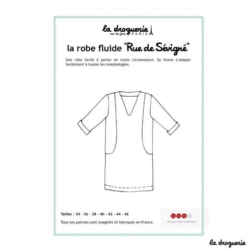 Patron couture de la robe fluide "Rue de Sévigné"