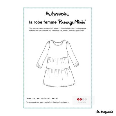 Sewing pattern for the “Passage Mirès” women’s dress